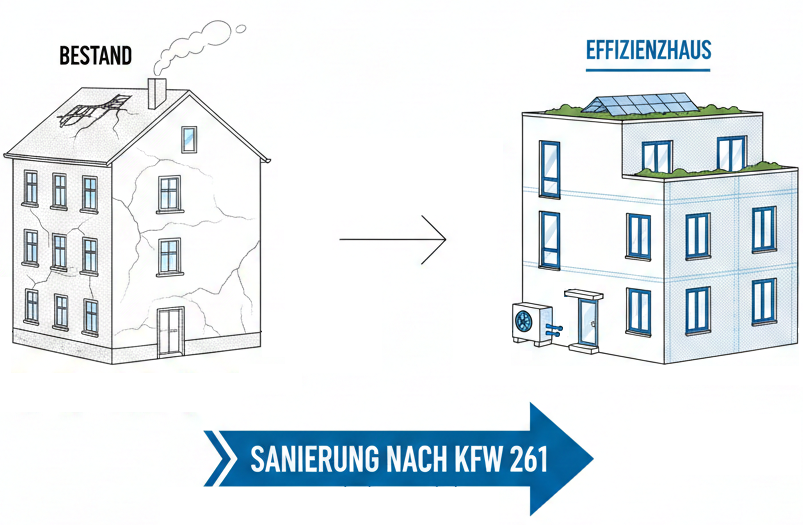 Symbolbild Effizienzhaus nach KFW 261